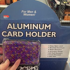 Purple Star Aluminum Card Holder